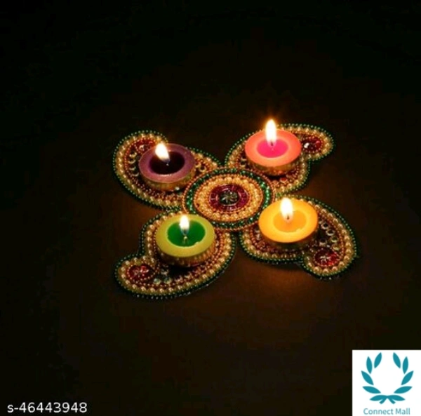 Multicolor Premium candle wick and wax, gently flicker without producing harmful black smoke - Free Size, Silicon